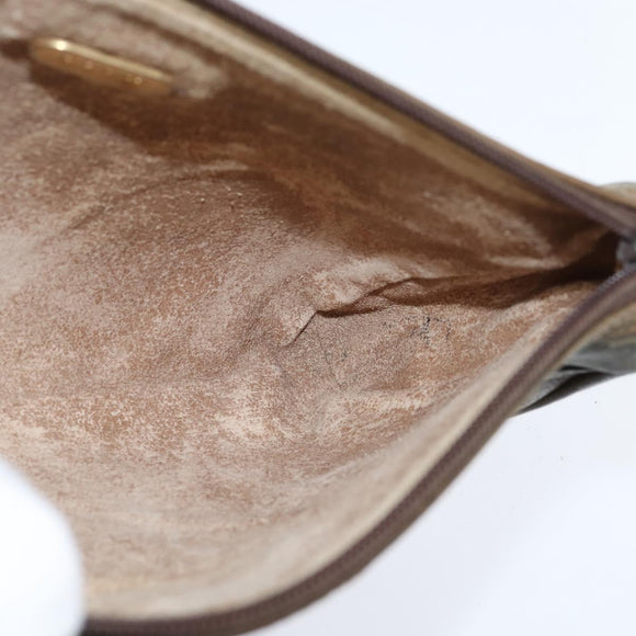 GUCCI GG Plus Supreme Clutch Bag PVC Beige Gold Auth bs30404