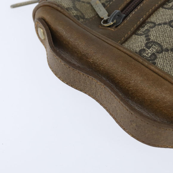 GUCCI GG Plus Supreme Clutch Bag PVC Beige Gold Auth bs30404