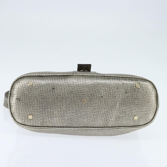 BVLGARI Leoni Handtas Leer 2way Champagne Goud Auth bs30406