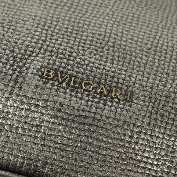BVLGARI Leoni Handtas Leer 2way Champagne Goud Auth bs30406
