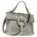 BVLGARI Leoni Hand Bag Leather 2way Champagne Gold Auth bs30406-1
