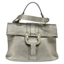 BVLGARI Leoni Handtas Leer 2way Champagne Goud Auth bs30406-13