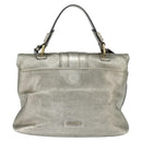 BVLGARI Leoni Handtas Leer 2way Champagne Goud Auth bs30406-2