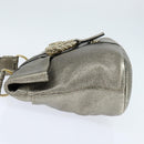 BVLGARI Leoni Handtas Leer 2way Champagne Goud Auth bs30406-3