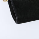 Christian Dior Trotter Canvas Chain Shoulder Bag Suede Black Gold Auth bs30407-15