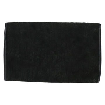 Christian Dior Trotter Canvas Chain Shoulder Bag Suede Black Gold Auth bs30407 - 0