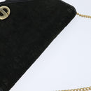 Christian Dior Trotter Canvas Chain Shoulder Bag Suede Black Gold Auth bs30407-6