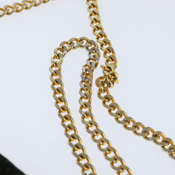 Christian Dior Trotter Canvas Chain Shoulder Bag Suede Black Gold Auth bs30407