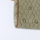 Christian Dior Honeycomb Canvas Shoulder Bag PVC Leather Beige Auth bs30408-16