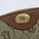 Christian Dior Honeycomb Canvas Shoulder Bag PVC Leather Beige Auth bs30408-17