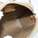 Christian Dior Honeycomb Canvas Shoulder Bag PVC Leather Beige Auth bs30408-18