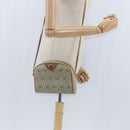 Christian Dior Honeycomb Canvas Shoulder Bag PVC Leather Beige Auth bs30408-20