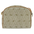 Christian Dior Honeycomb Canvas Shoulder Bag PVC Leather Beige Auth bs30408-2