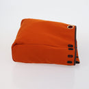 HERMES Her bag Hand Bag Canvas Coated Canvas 3 Set Beige Orange Auth bs30410-10