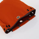 HERMES Her bag Hand Bag Canvas Coated Canvas 3 Set Beige Orange Auth bs30410-11