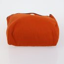 HERMES Her bag Hand Bag Canvas Coated Canvas 3 Set Beige Orange Auth bs30410-12