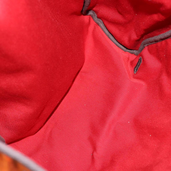 HERMES Her bag Hand Bag Canvas Coated Canvas 3 Set Beige Orange Auth bs30410