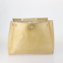 HERMES Her bag Hand Bag Canvas Coated Canvas 3 Set Beige Orange Auth bs30410 - 0