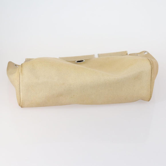 HERMES Her bag Hand Bag Canvas Coated Canvas 3 Set Beige Orange Auth bs30410