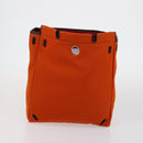 HERMES Her bag Hand Bag Canvas Coated Canvas 3 Set Beige Orange Auth bs30410-9