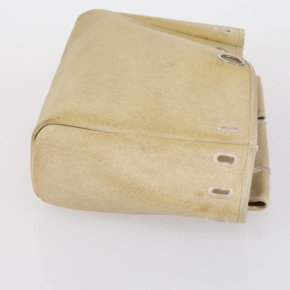 HERMES Her bag Hand Bag Canvas Coated Canvas 3 Set Beige Black Auth bs30411