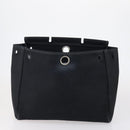 HERMES Her bag Hand Bag Canvas Coated Canvas 3 Set Beige Black Auth bs30411-2