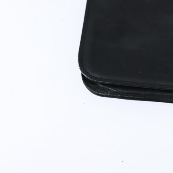 BOTTEGA VENETA INTRECCIATO Clutch Bag Leather Black Auth bs30412