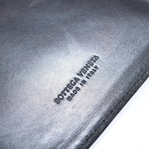 BOTTEGA VENETA INTRECCIATO Clutch Bag Leather Black Auth bs30412