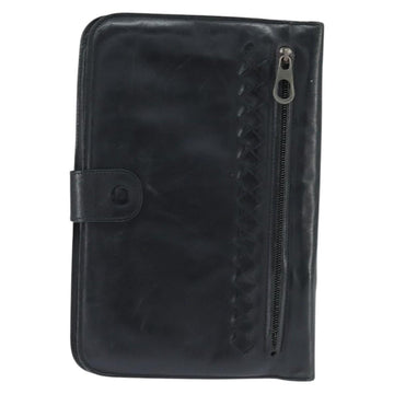 BOTTEGA VENETA INTRECCIATO Clutch Bag Leather Black Auth bs30412 - 0