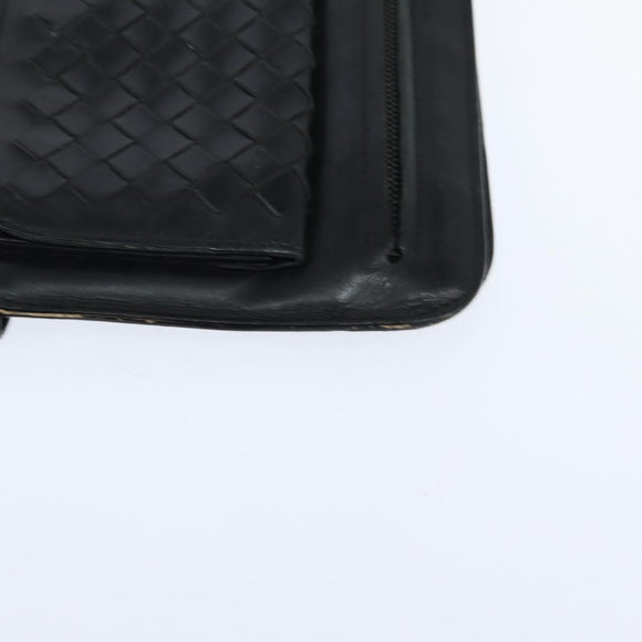 BOTTEGA VENETA INTRECCIATO Clutch Bag Leather Black Auth bs30412