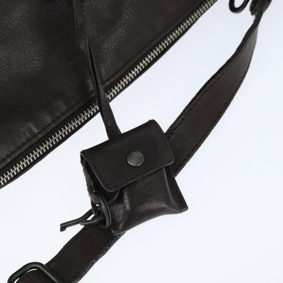 BOTTEGA VENETA INTRECCIATO Shoulder Bag Leather Dark Brown Auth bs30413