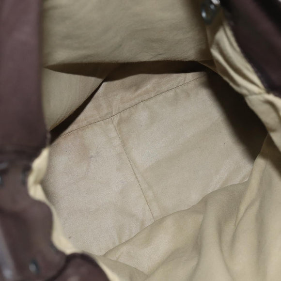 BOTTEGA VENETA INTRECCIATO Shoulder Bag Leather Dark Brown Auth bs30413