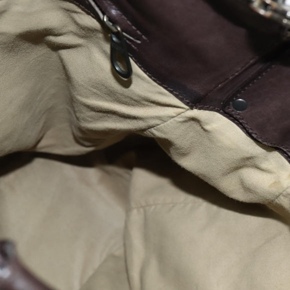 BOTTEGA VENETA INTRECCIATO Shoulder Bag Leather Dark Brown Auth bs30413