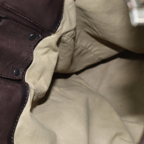 BOTTEGA VENETA INTRECCIATO Shoulder Bag Leather Dark Brown Auth bs30413