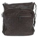 BOTTEGA VENETA INTRECCIATO Shoulder Bag Leather Dark Brown Auth bs30413-13
