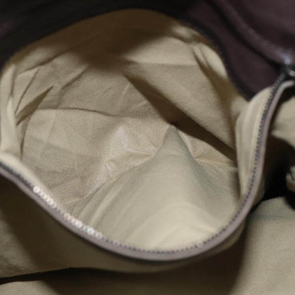 BOTTEGA VENETA INTRECCIATO Shoulder Bag Leather Dark Brown Auth bs30413