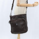 BOTTEGA VENETA INTRECCIATO Shoulder Bag Leather Dark Brown Auth bs30413-22