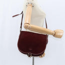 BALENCIAGA Shoulder Bag Suede Leather Bordeaux Gold Auth bs30414-21
