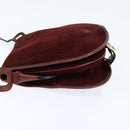 BALENCIAGA Shoulder Bag Suede Leather Bordeaux Gold Auth bs30414-3