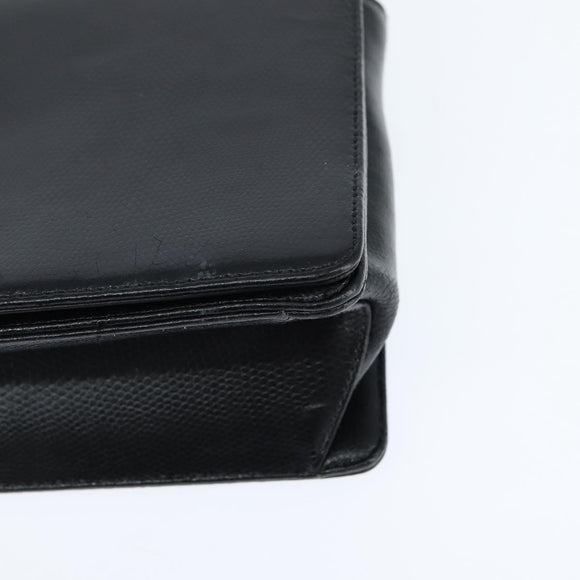 GIVENCHY Hand Bag Leather Black Gold Auth bs30415