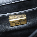 GIVENCHY Hand Bag Leather Black Gold Auth bs30415-18