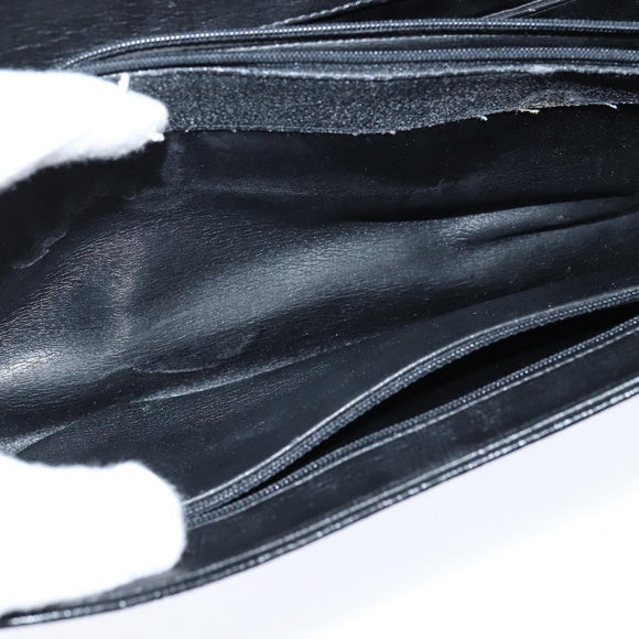 GIVENCHY Hand Bag Leather Black Gold Auth bs30415