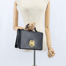 GIVENCHY Hand Bag Leather Black Gold Auth bs30415-22