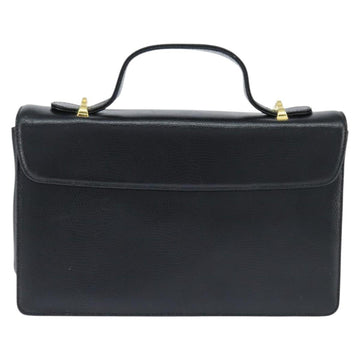 GIVENCHY Hand Bag Leather Black Gold Auth bs30415 - 0