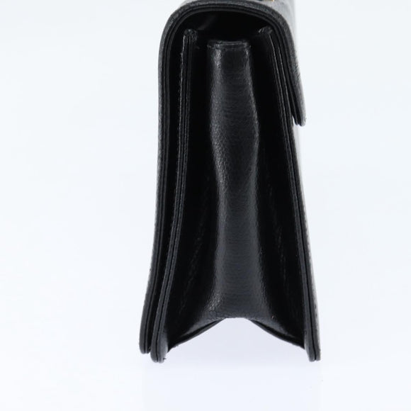 GIVENCHY Hand Bag Leather Black Gold Auth bs30415