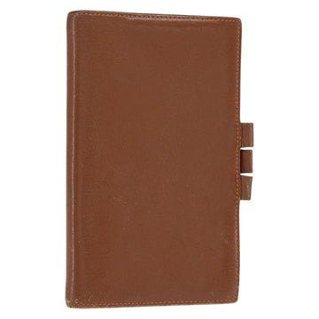 HERMES Day Planner Cover Leather Brown Orange Auth bs30416