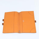 HERMES Day Planner Cover Leather Brown Orange Auth bs30416-8