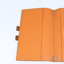 HERMES Day Planner Cover Leather Brown Orange Auth bs30416-9