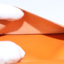 HERMES Day Planner Cover Leather Brown Orange Auth bs30416-18