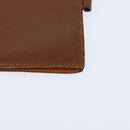 HERMES Day Planner Cover Leather Brown Orange Auth bs30416-14